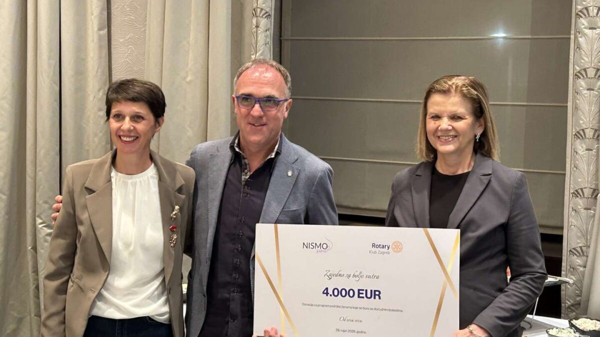 Rotary klub Zagreb donirao 4000 eura za uslugu „Nisi sama – ideš s nama!“